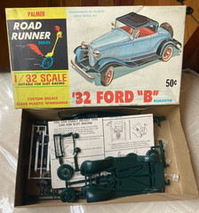 Vintage Palmer Plastics ‘32 Ford Roadster “B” Model Kit No. 409 Open Box