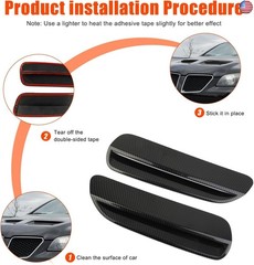 ABS Car Front Hood Vents fits Exterior Decoration Accessories Compatible with