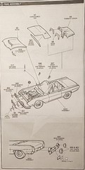 62 FORD THUNDERBIRD SPORTS ROADSTER TONNEAU COVER – AMT MODEL CAR KIT PARTS LOT