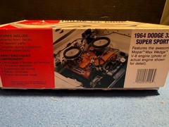 1/25 LINDBERG COLOR ME GONE 1964 DODGE 330 S/S RED MODEL CAR KIT OPEN READ UT