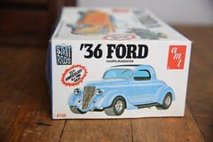 1973 AMT ’36 Ford Coupe Roadster Model Car Kit built junkyard box No. A136