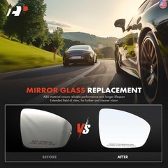 A-Premium Right Passenger Side Non-Heated Mirror Glass with Backing Plate