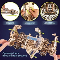 UGEARS UGT-24 Endurance Racer 3D Wooden Puzzles for Adults – Large,