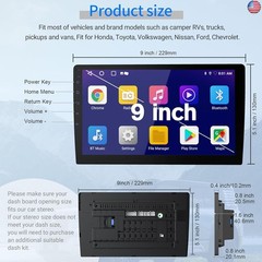 Wireless Double Din Car Stereo with 9″ HD Touchscreen | CarPlay & Android