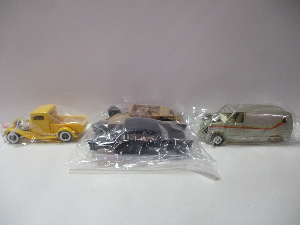 Vintage Plastic Model Parts Lot with Ford Van and 1940’s Ford Pickup