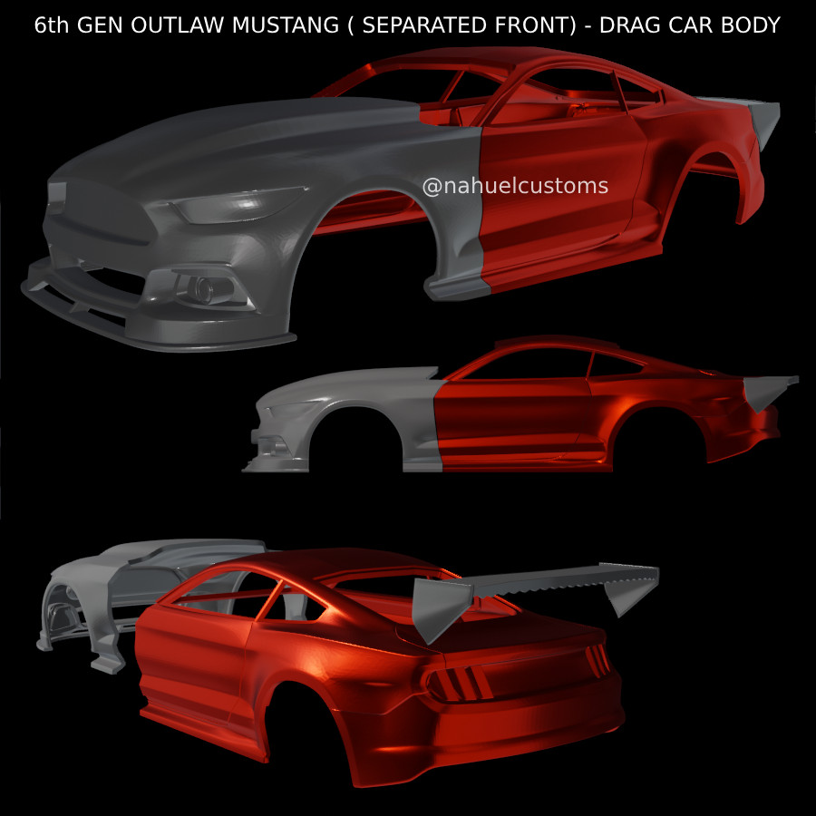1:25-1:24 Scale Resin 16th Gen Outlaw Mustang Body Only