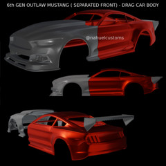 1:25-1:24 Scale Resin 16th Gen Outlaw Mustang Body Only