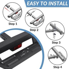 Just-V Hitch Step For Pickup Truck Trailer Tow Hitch Step Textured Black