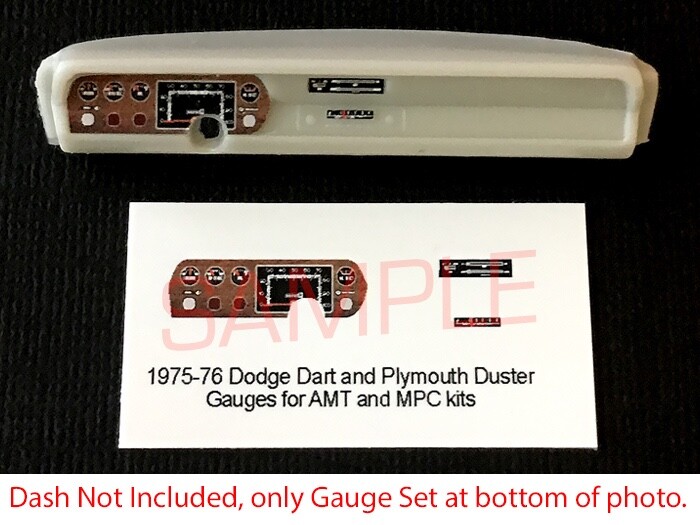 1975 – 1976 DODGE DART & PLYMOUTH DUSTER GAUGE FACES for 1/25 AMT MPC—PLS READ