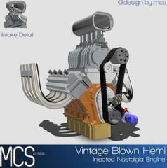 1/25 1/24 Scale Resin Vintage Blown Hemi Engine Kit