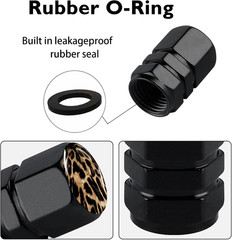 Tire Valve Stem Caps Leopard Car Accessories 4-Pack-Aluminum Alloy Rust-Proof Un
