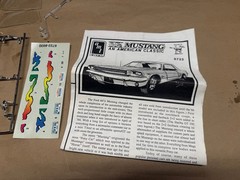 BIG 1/16 SCALE 1964 1/2 Mustang Coupe AMT Scale Model Kit Started Parts REbuild