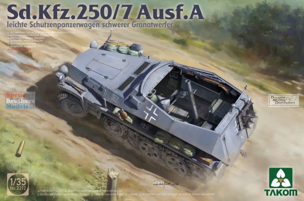 TAK02212 1:35 Takom Sd.Kfz.250/7 Ausf.A leicher Shutzenpanzerwagen schwerer
