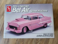 Vintage 1991 AMT 1955 Chevrolet Bel Air Street Machine 1:25 Scale Model Kit 6001