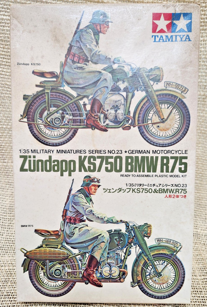 TAMIYA MODEL KIT BMW R75 ZUNDAPP KS750 GERMAN MILITARY New with Open Box
