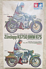TAMIYA MODEL KIT BMW R75 ZUNDAPP KS750 GERMAN MILITARY New with Open Box