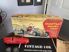 VINTAGE 1960 Monogram Quarter Midget Racer Parts Kit with box see pics read Rare