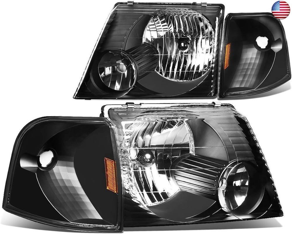 DNA MOTORING HL-OH-FEXP024P-BK-AM Headlight Assembly, Driver & Passenger
