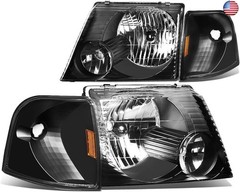DNA MOTORING HL-OH-FEXP024P-BK-AM Headlight Assembly, Driver & Passenger