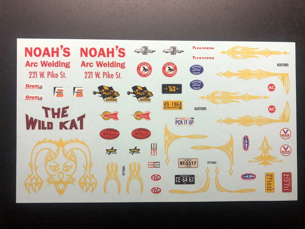 Vintage NOS AMT TD-8 1953 53 Ford Pickup 3 in 1 Model Kit Decal Sheet