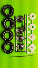 1972 Chevy Pickup Truck 1/25 Chrome Hub Cap Rim Wheel Goodyear Whitewall Tire