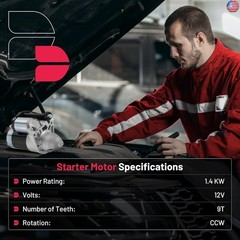 BDFHYK Starter Motor Compatible with Saab 9-2X 2005-2006, Compatible with