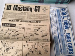 Vtg AMT 68 Ford Mustang GT 1/25 Model Car Kit Customizing 6168-200 Partial Built