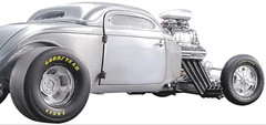 Dragster Race Car w/55Chevy57 Corvette Engine Hot Rat Rod24Drag1:18Built Model12