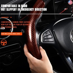 Steering Wheel Cover, 2PCS Segmented Steering Wheel Protector, Carbon Fiber