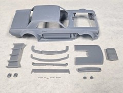 ABS-LIKE RESIN 3D PRINTED 1/25 HOONICORN 1965 FORD MUSTANG RACE CAR BODY SET