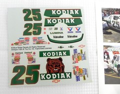 Blue Ridge #25 Kodiak 4 Piece 1991-93 Ken Schrader 1/24 Nascar decals