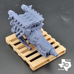 LSX model engine with Edelbrock Crossram intake resin 3D printed 1:24-1:8 scale