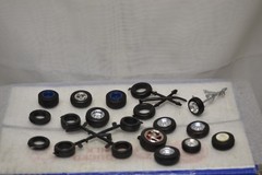 VINTAGE MISC MODEL CAR KITS PARTS CHROME PAINTED TIRES ENGINES REFLECTOR CLEAR