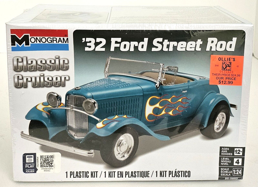 ’32 Ford Street Rod 1:24 Classic Cruiser Scale Monogram 0882 ,Model Kit,Level 4