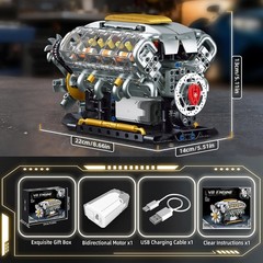V8 Engine Model Kit that Runs, Build Your Own Mini Visible Car Motor, Physical S