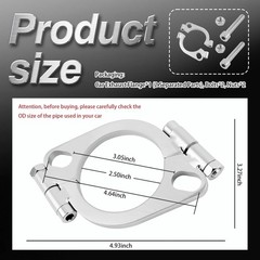 2.5″ with Nuts & Bolts,Oval Car Exhaust Flange for Automotive Exhausts Pipe,2…