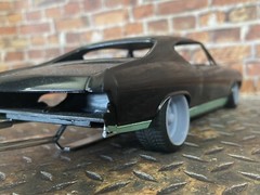 Resin 1/24: 21/20 Scale Inch Chevy Rally Wheels With Wide Rear Tires. 1/25