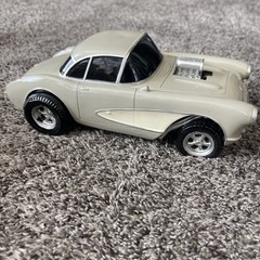 10” solid resin Gasser ‘57Corvette MODEL 57c-104 hot rod car Gray Hand Painted