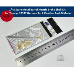 1/48 German Panther Ausf.D Tank Metal Barrel Muzzle Brake Shell for Tamiya 32597