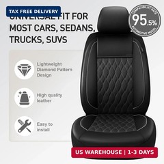 CAROMOP Faux Leather Car Seat Covers Full Set,Luxury and Comfortable Covers for