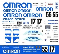 #17 or #55 OMRON Porsche 956 962 1/24th – 1/25th Scale Waterslide Decals