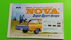 1964 Chevy II Nova SS Moebius 1/25 Waterslide Decal Sheet Instructions Emblems