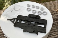 1/64 Car Hauler Trailer Model Kit Resin Wheels Tires Axles Hot Wheels Diorama