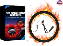 12V Heated Steering Wheel Cover Steering Wheel Warmer 14.5-15.5 Inch Steering
