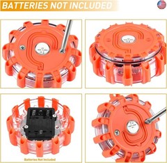 Nilight LED Road Flares Emergency Lights 3 Pack,9 Flash Models Roadside