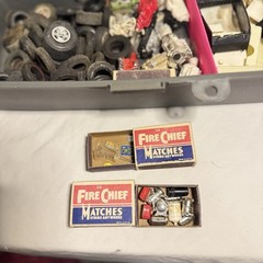 Vintage Car Model Kit Junkyard Mixed Parts Lot Wheels Chairs License Plates More