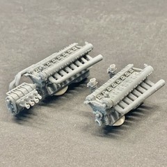 Delage Straight 8 Engine – 2 in 1 Stock & Supercharged 1/24 1/25