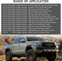 Front Upper Grille Shell Outer Frame Surround Fit for Toyota Tacoma 2016-2022 Ac