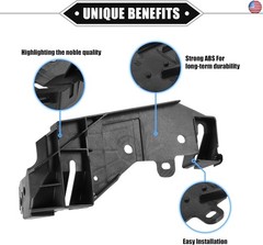 Headlight Bracket Compatible for Infiniti G37 2009-2013, Durable Plastic Black