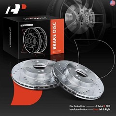 A-Premium 10.30 inch (261.5mm) Front Drilled and Slotted Disc Brake Rotors